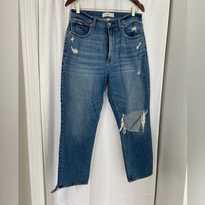 Ankle straight ultra high rise jeans